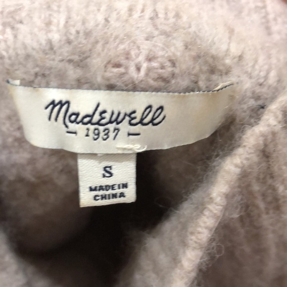 Madewell Wafflestitch Turtleneck Sweater Small Gray Merino Wool Alpaca Blend - Picture 5 of 9